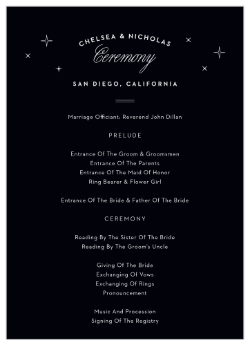 San Diego Skyline Wedding Programs