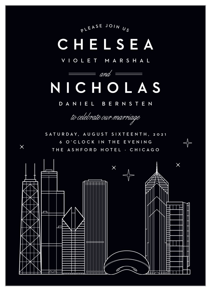Chicago Skyline Wedding Invitations