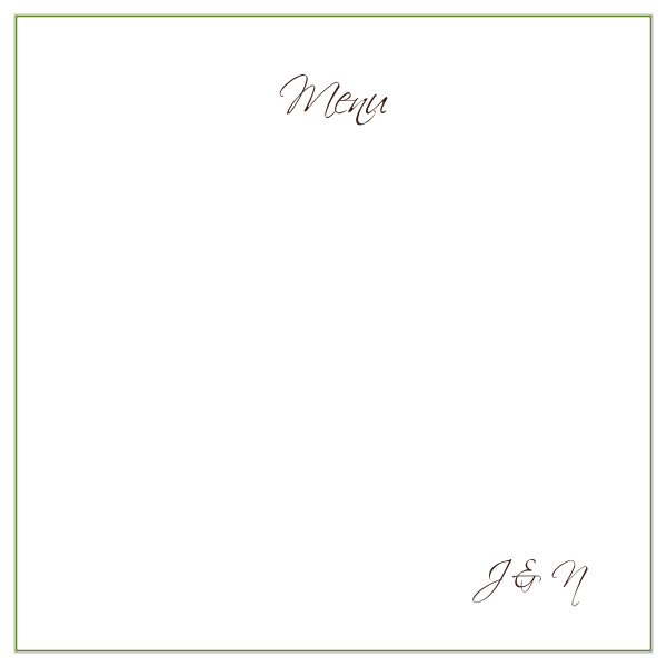 Initials Square Wedding Menus