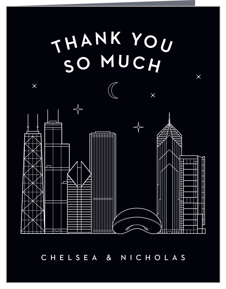 Chicago Skyline Wedding Thank You Cards