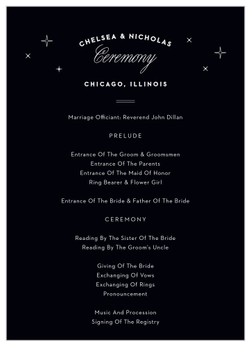 Chicago Skyline Wedding Programs
