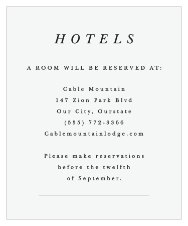 Majestic Tree Accommodation Cards