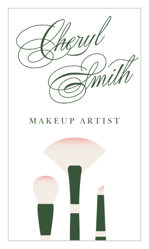 Represent your skillset and business with our beautifully illustrated Cosmetic Brushes Business Cards. 