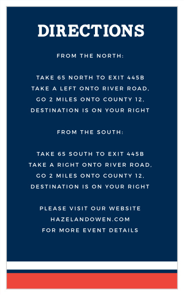 Sports Jersey Bar Mitzvah Direction Cards