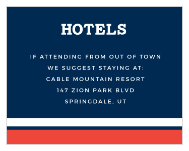 Sports Jersey Bar Mitzvah Lodging Cards