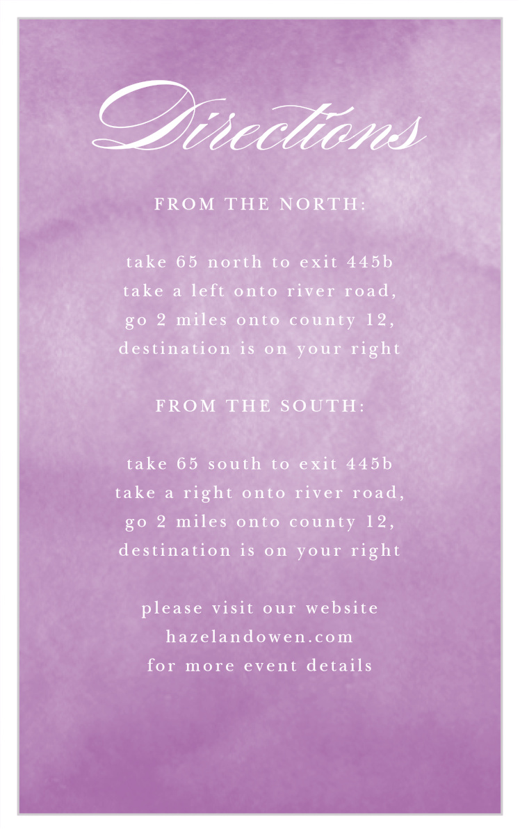 B'not Watercolor Bat Mitzvah Direction Cards