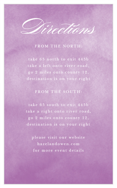 B'not Watercolor Bat Mitzvah Direction Cards