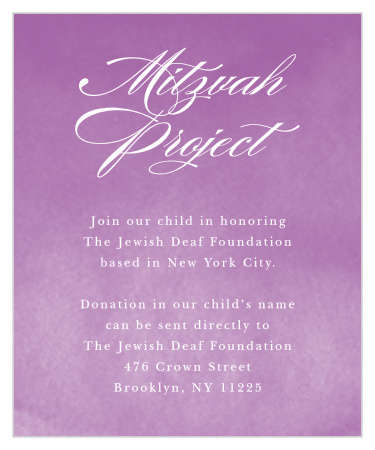 B'not Watercolor Bat Mitzvah Project Cards