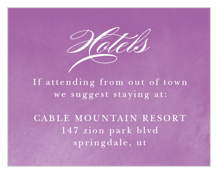 B'not Watercolor Bat Mitzvah Lodging Cards