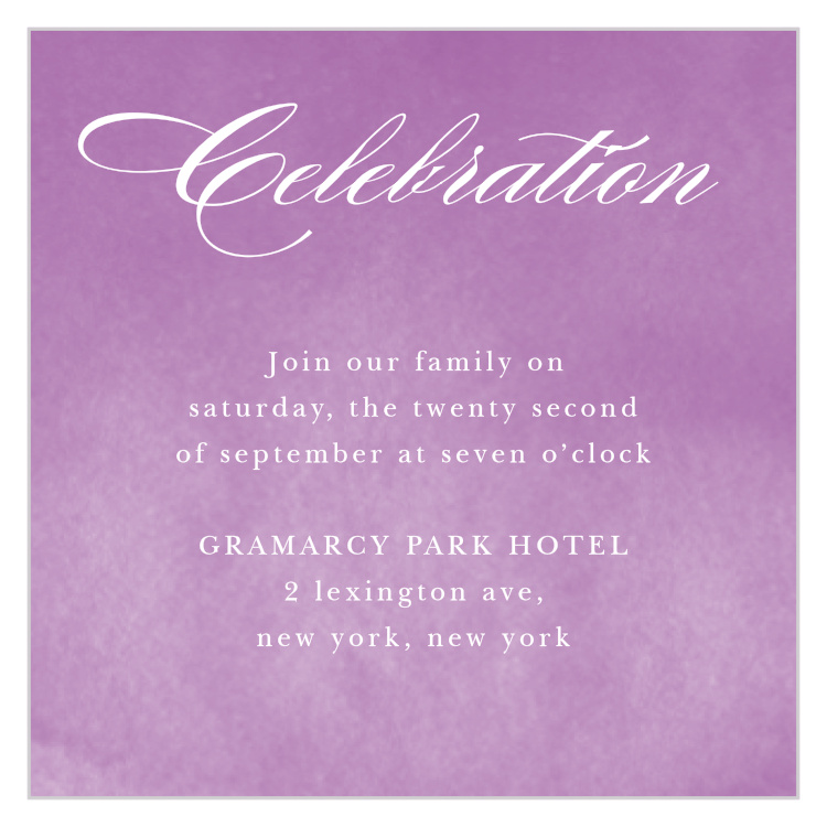 B'not Watercolor Bat Mitzvah Reception Cards