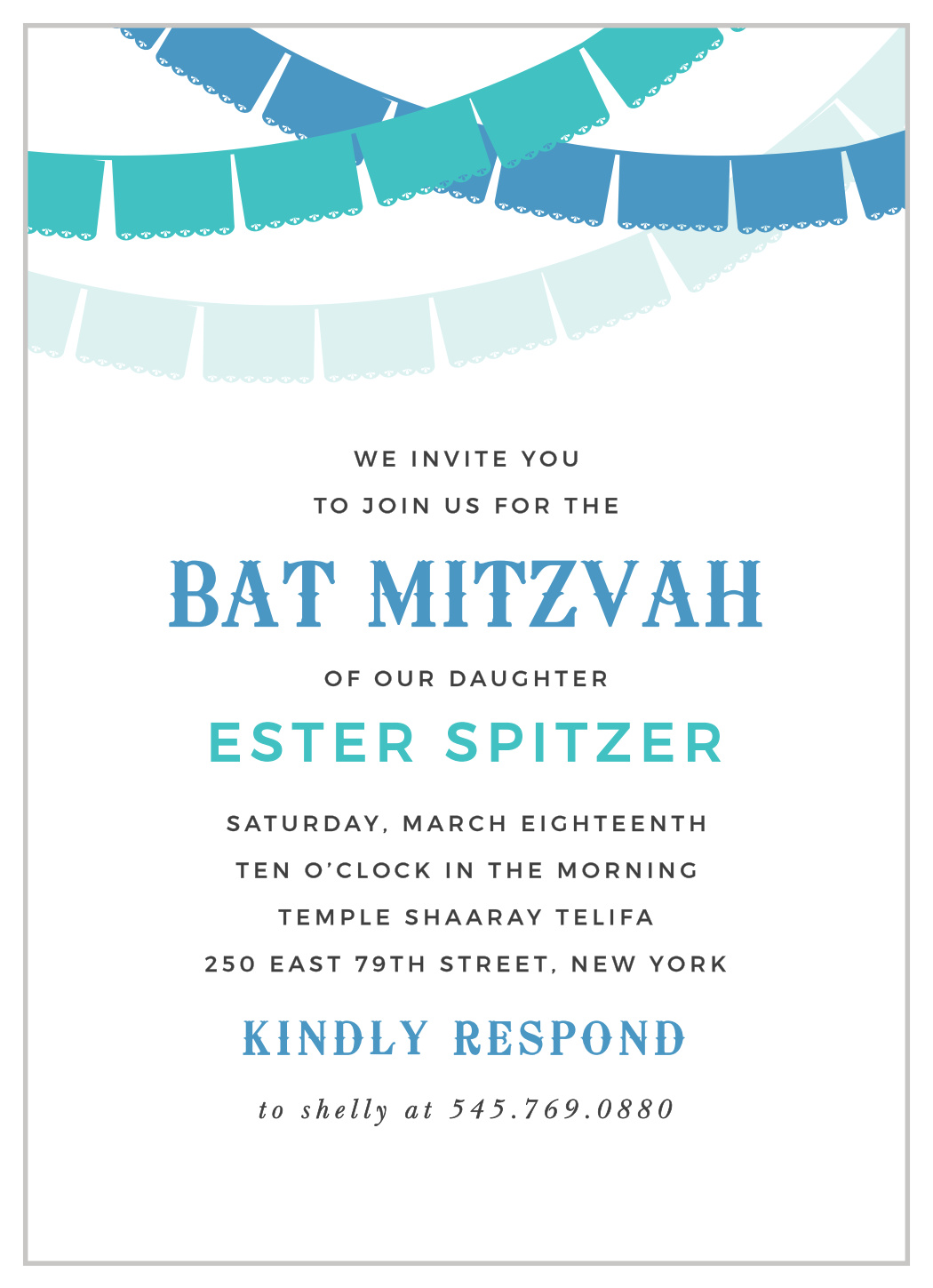 Fiesta Banner Bar Mitzvah Invitations
