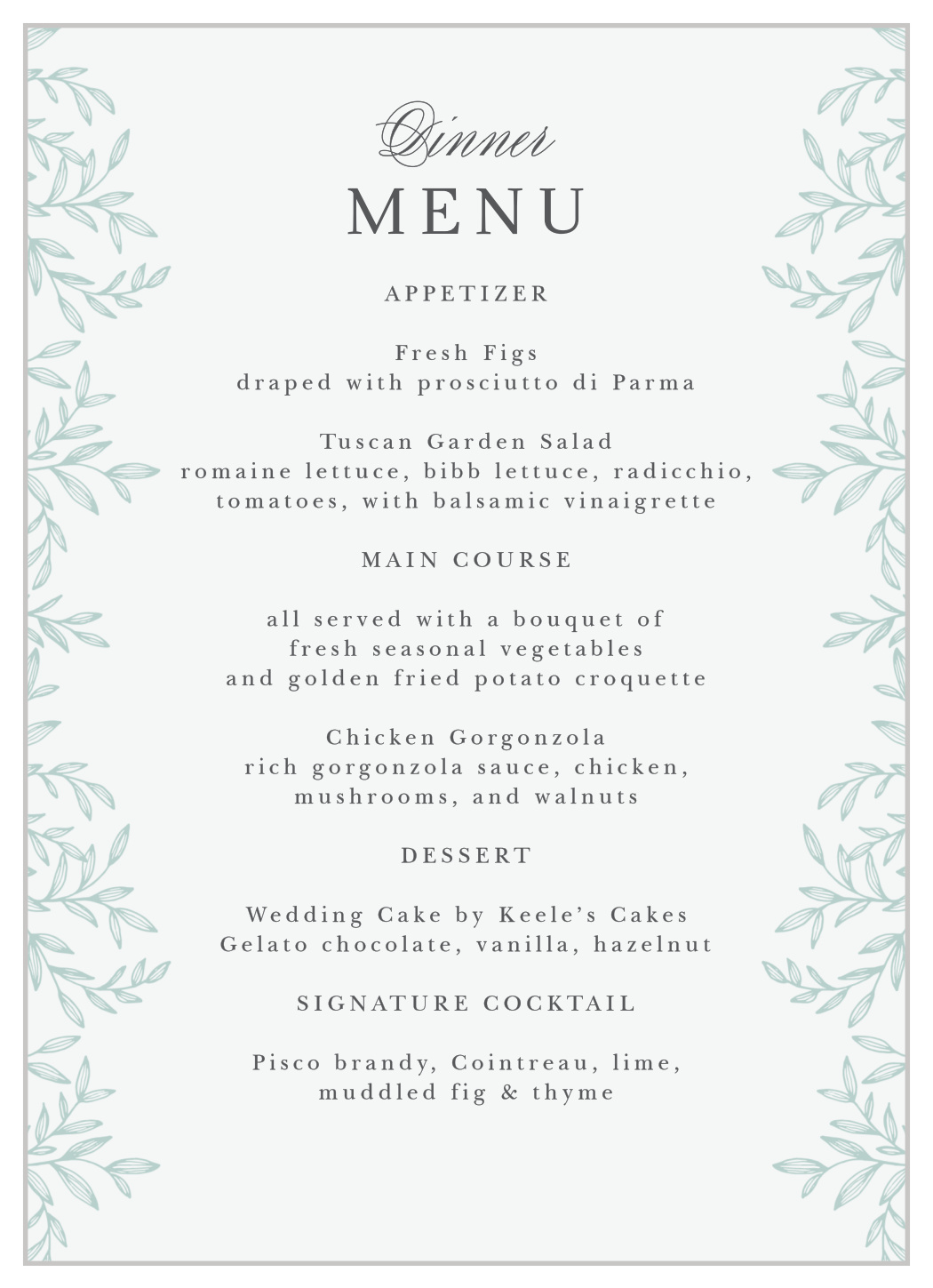 Photo Split Wedding Menus