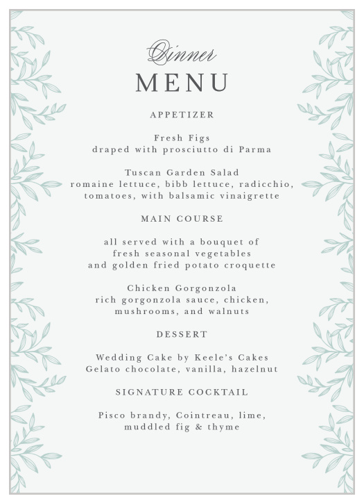 Photo Split Wedding Menus
