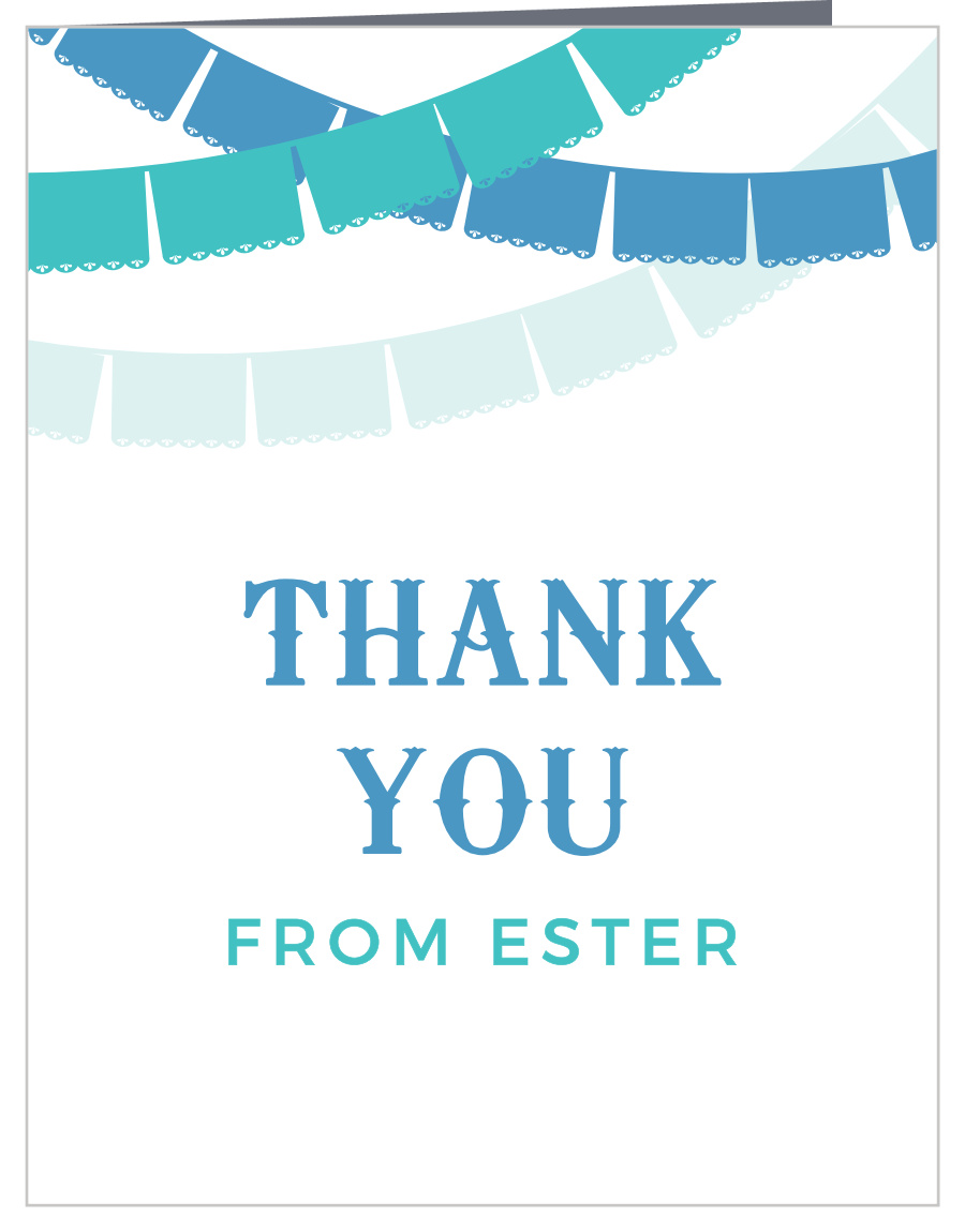 Fiesta Banner Bar Mitzvah Thank You Cards