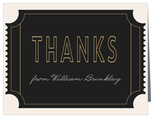 Movie Ticket Bar Mitzvah Thank You Cards