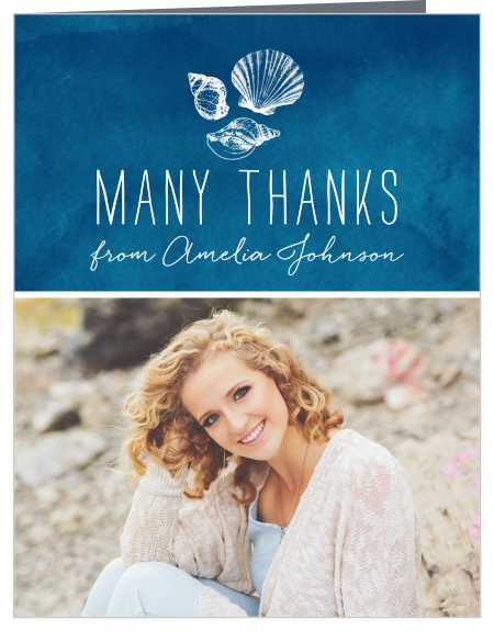 Seaside Seashells Graduation Thank You Cards