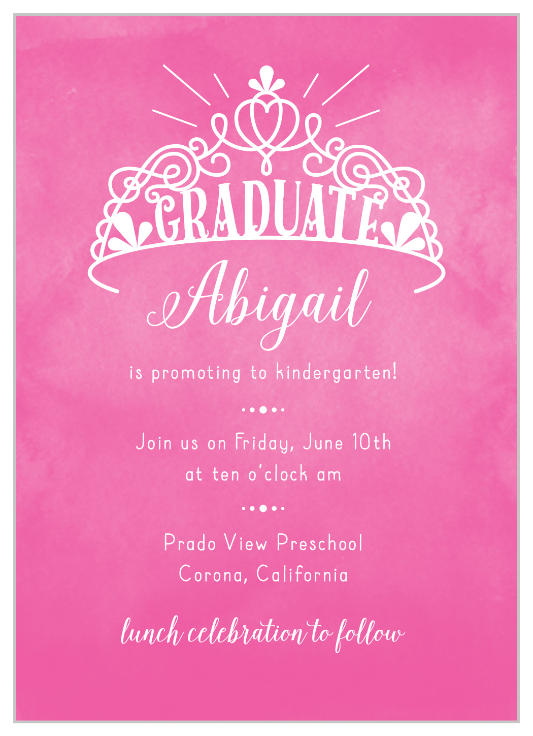 Princess Crown Graduation Invitations