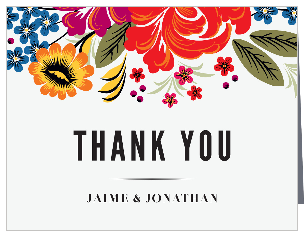 Spanish Bouquet Vow Renewal Thank You Cards