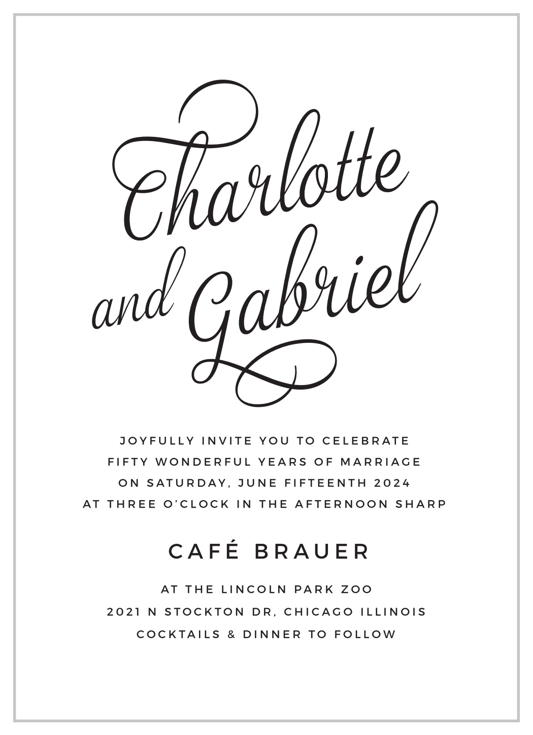 Stylish Script Vow Renewal Invitations