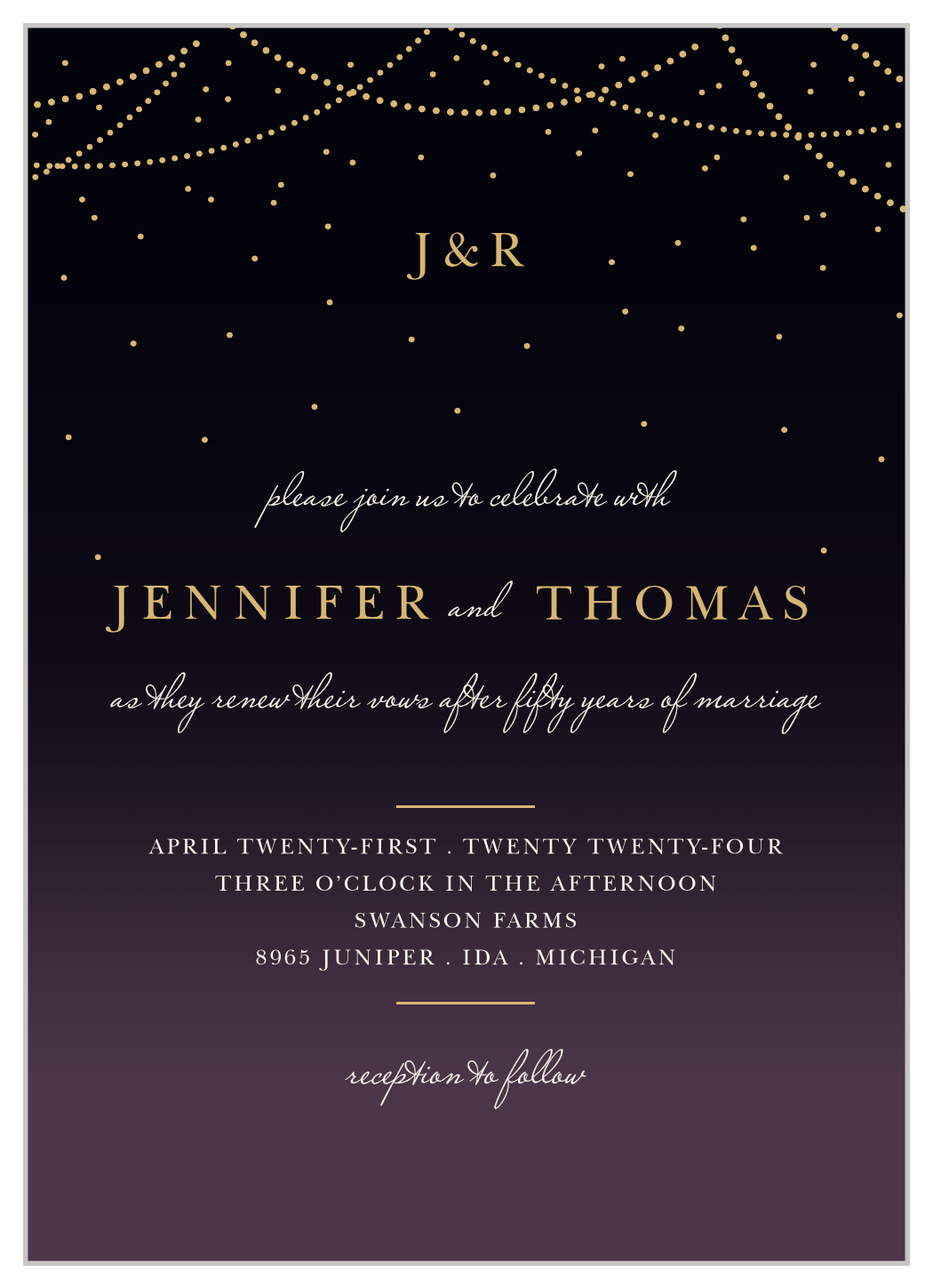 Elegant Lights Vow Renewal Invitations