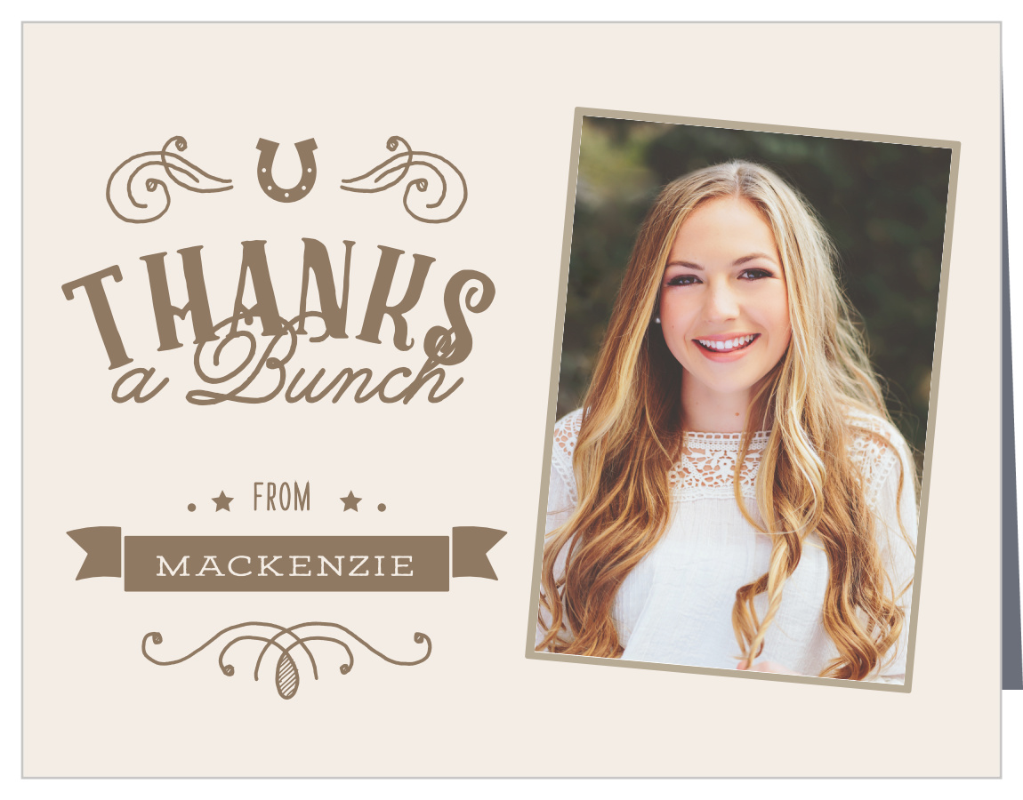 Country Horseshoe Graduation Thank You Cards