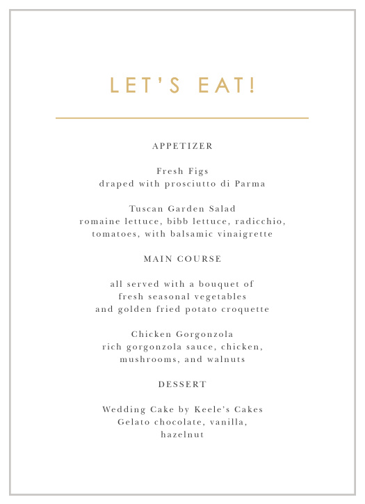 Double Hearts Wedding Menus