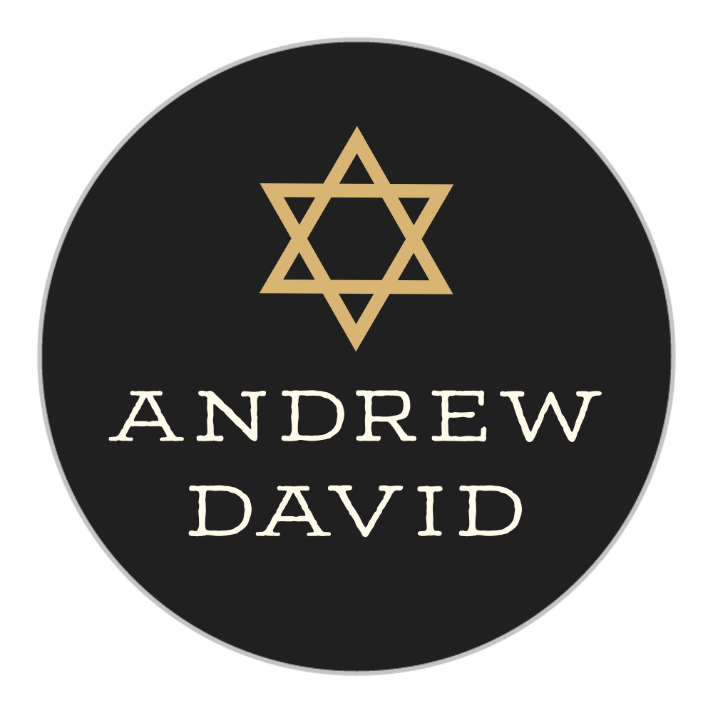 Scripty Big Day Bar Mitzvah Stickers