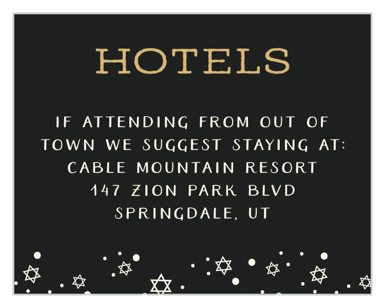 Scripty Big Day Bar Mitzvah Lodging Cards