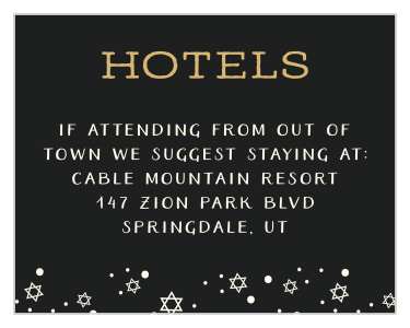 Scripty Big Day Bar Mitzvah Lodging Cards