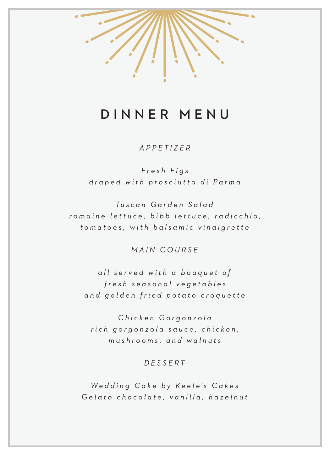 Ornamental Badge Wedding Menus