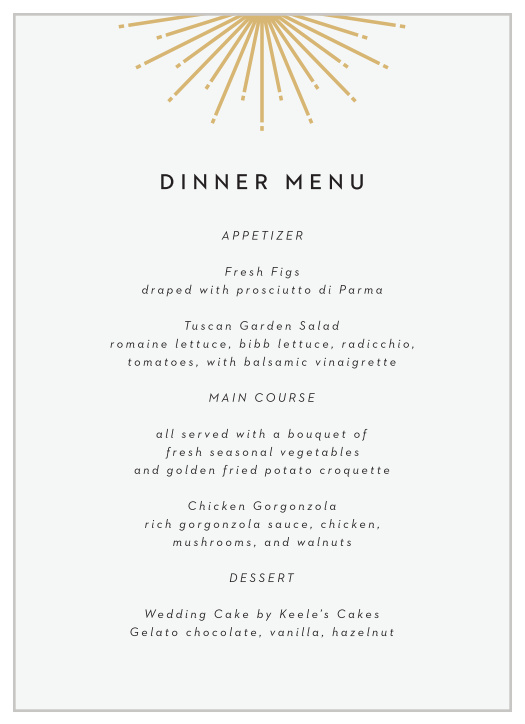 Ornamental Badge Wedding Menus