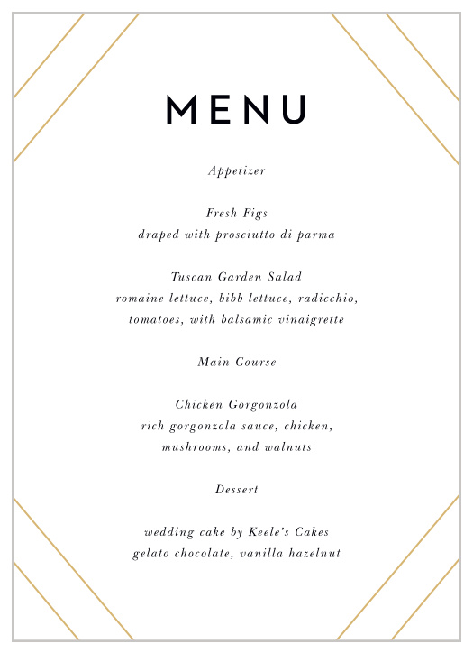 Modern Geometry Wedding Menus