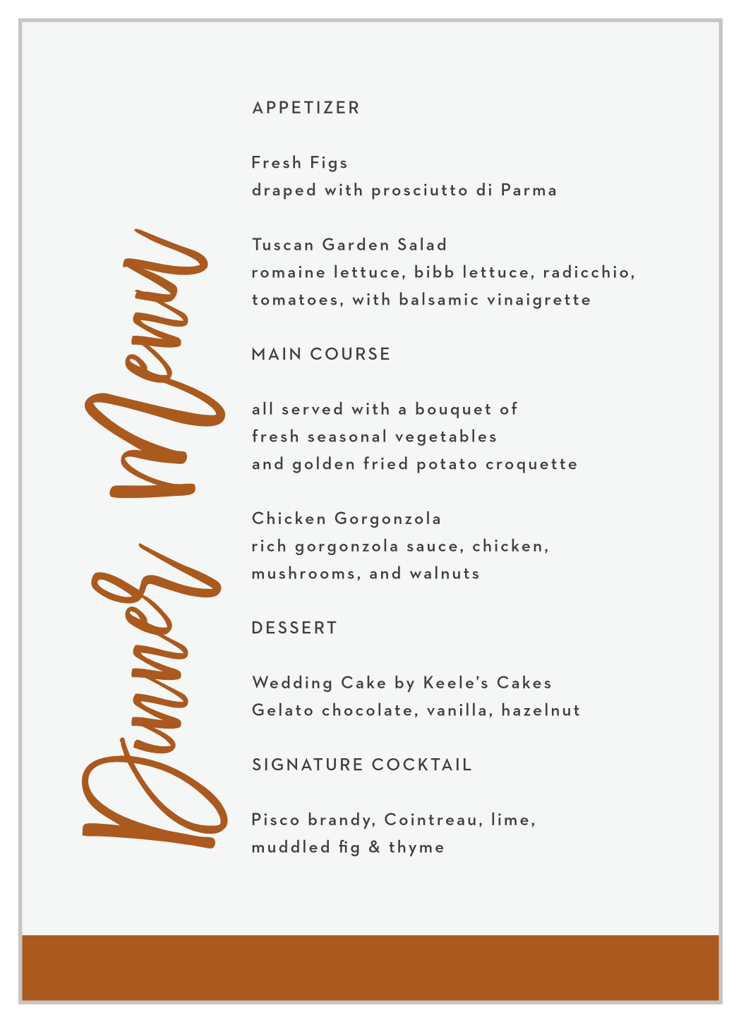 Tea Photo Collage Wedding Menus