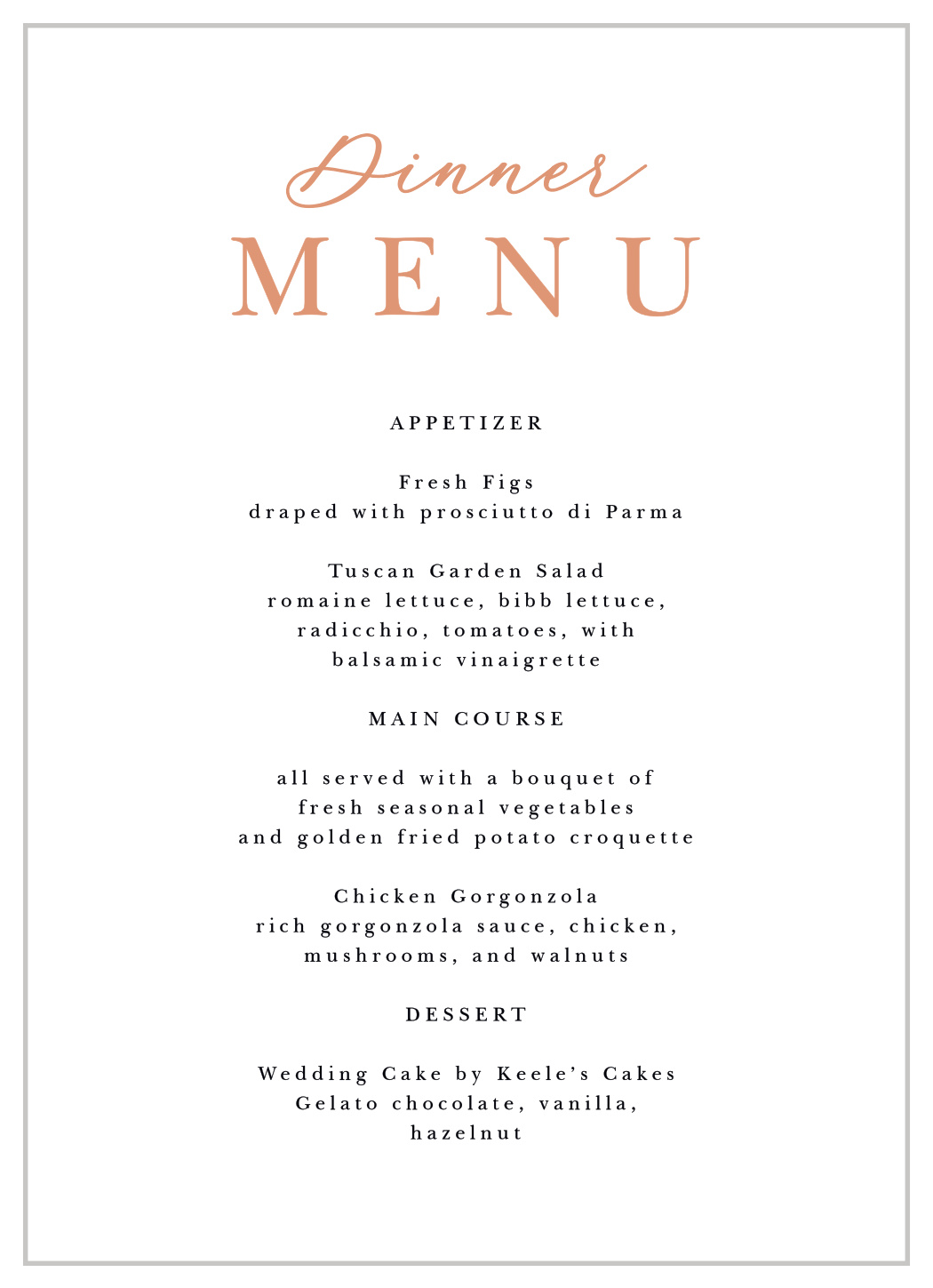 Fading Photo Wedding Menus