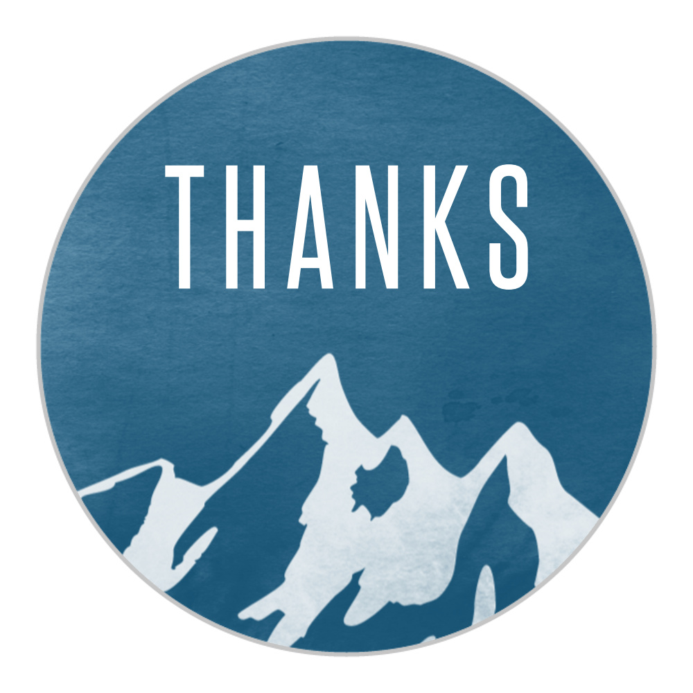 Ski Mountain Bar Mitzvah Stickers
