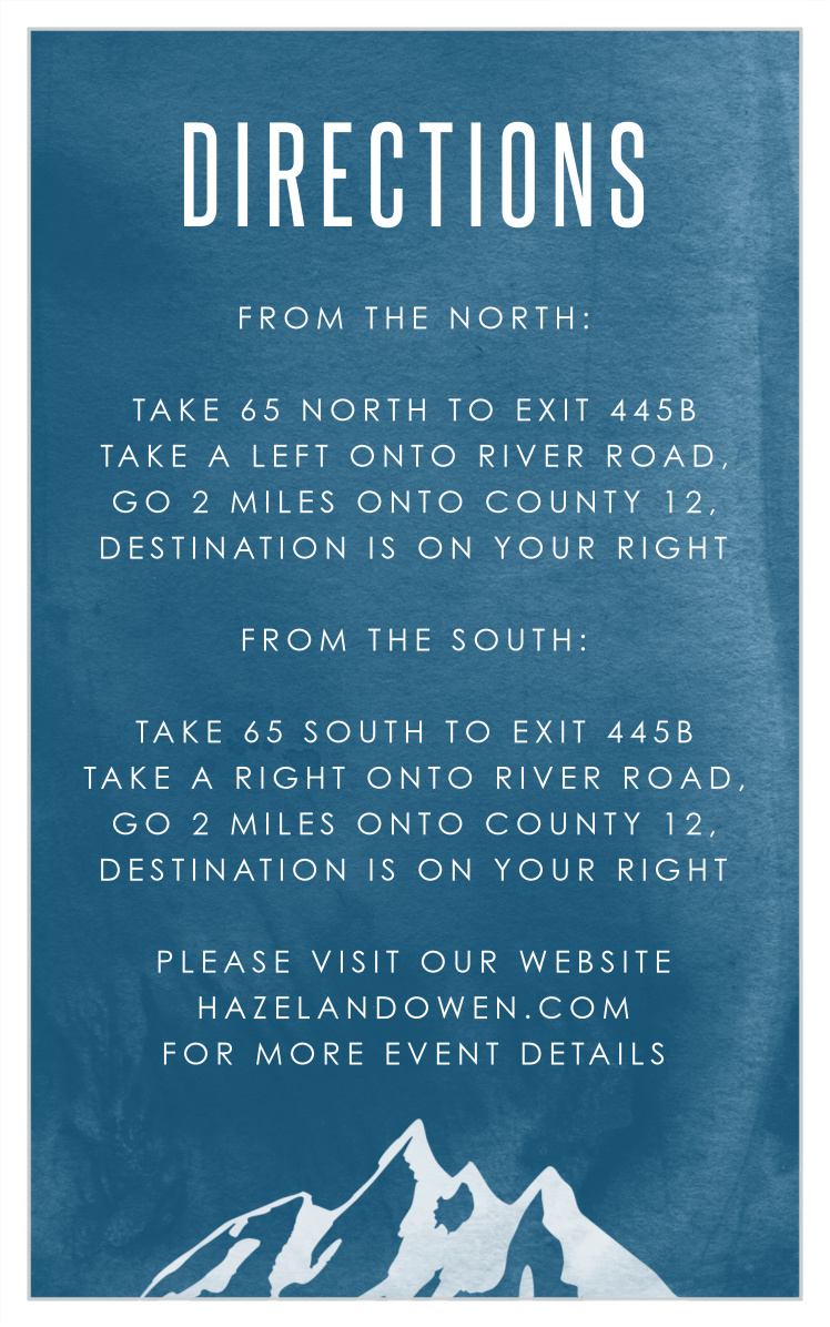 Ski Mountain Bar Mitzvah Direction Cards