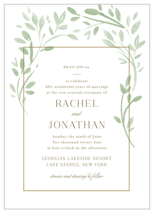 Like something directly out of a fairytale, our Botanic Frame Vow Renewal Invitations are a fantastical representation of the growth of your love for your partner. 