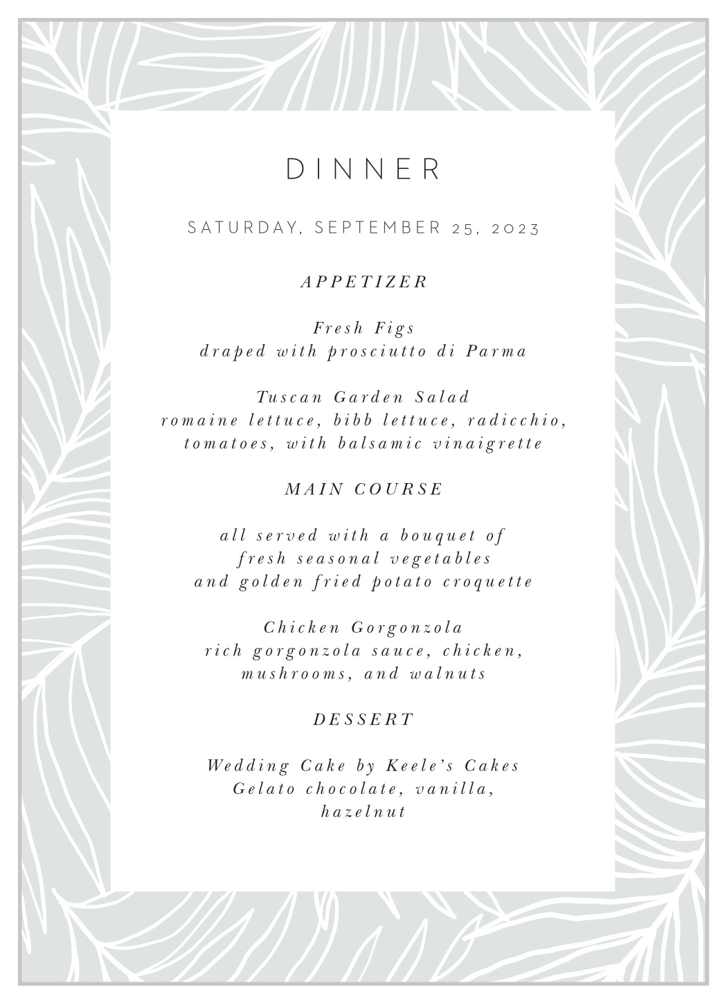 Bordered Fun Wedding Menus