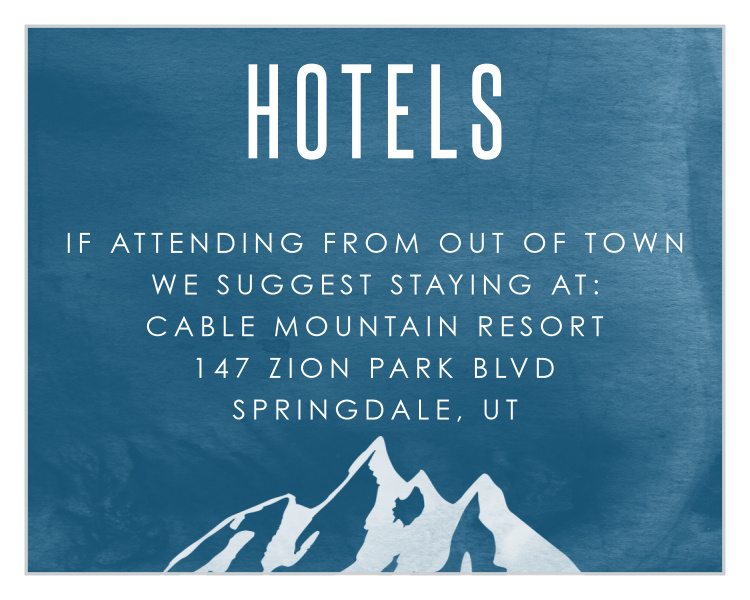 Ski Mountain Bar Mitzvah Lodging Cards