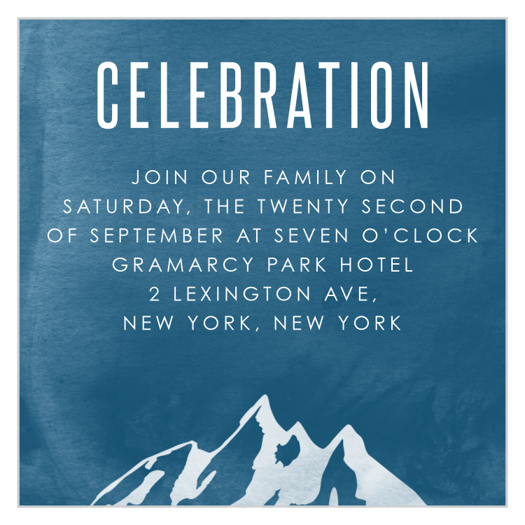 Ski Mountain Bar Mitzvah Reception Cards