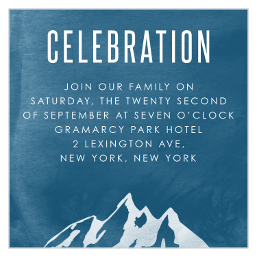 Ski Mountain Bar Mitzvah Reception Cards