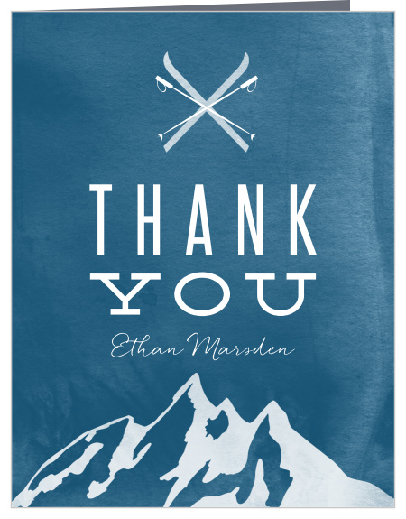 descBar Mitzvahs are a momentous occasion, so thank your child's friends and family for joining your family for the special time with our Ski Mountain Bar Mitzvah Thank You Cards!  