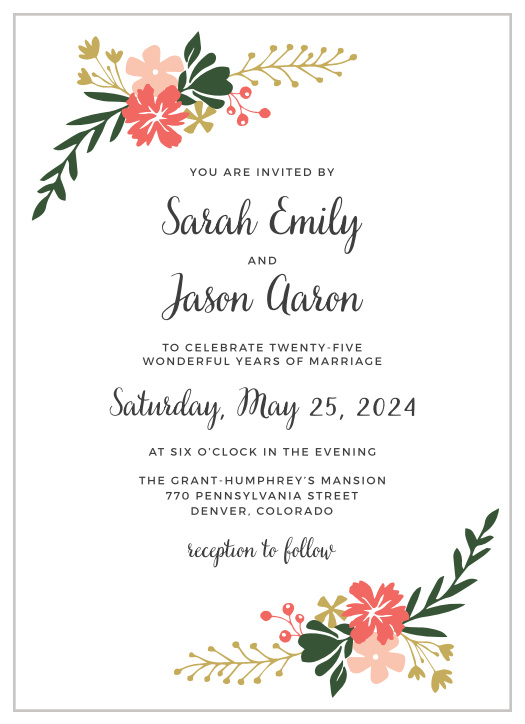 Our Garden Affair Vow Renewal Invitations are sophisticated and classic!  