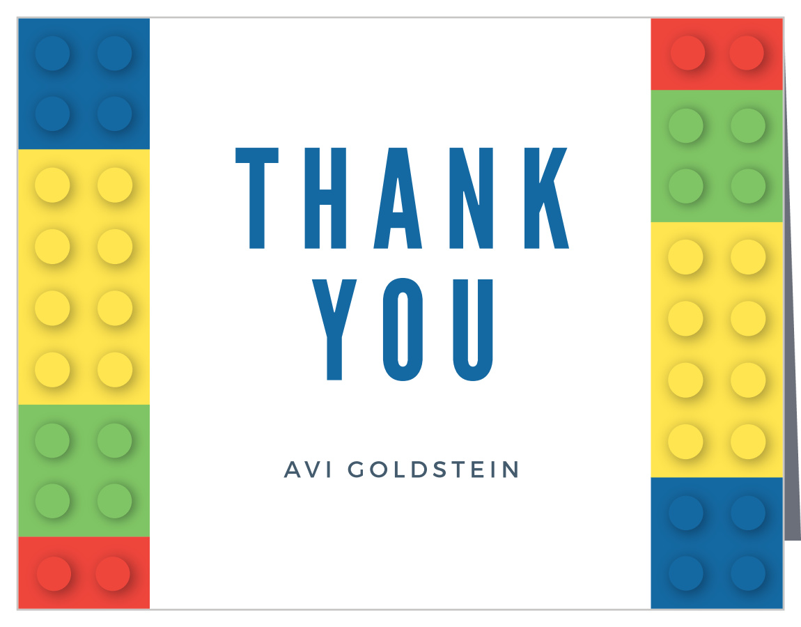 Construction Cubes Bar Mitzvah Thank You Cards