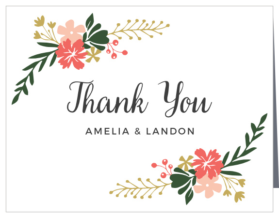 Our Garden Affair Vow Renewal Thank You Cards are full of floral elegance. 