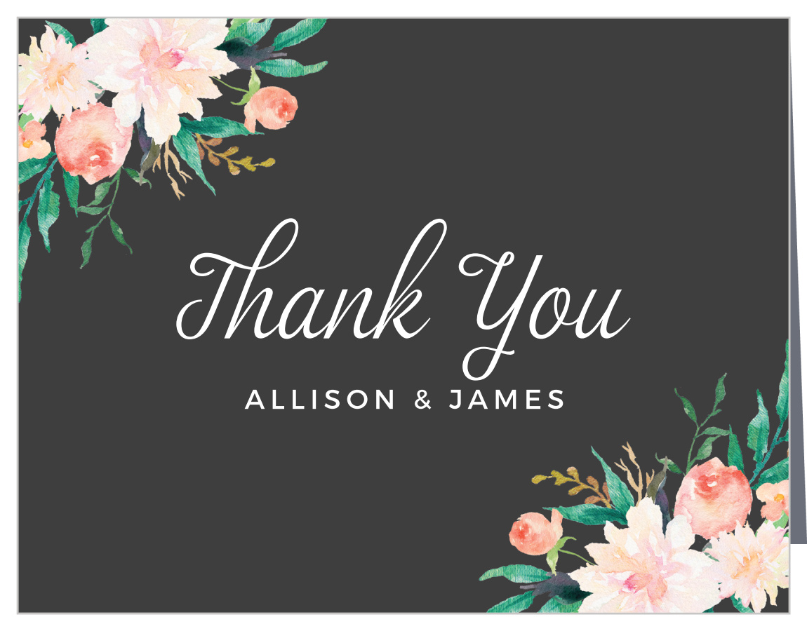 Chalkboard Blooms Vow Renewal Thank You Cards