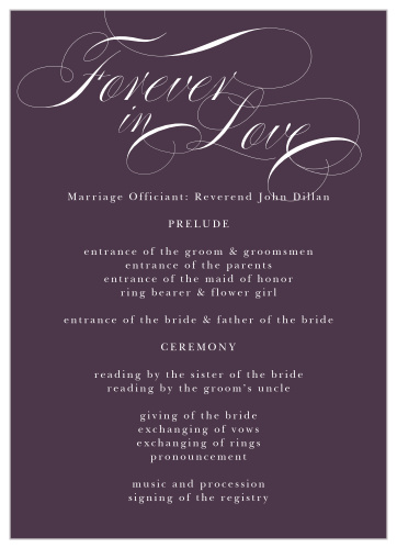 Scripted Love Wedding Programs