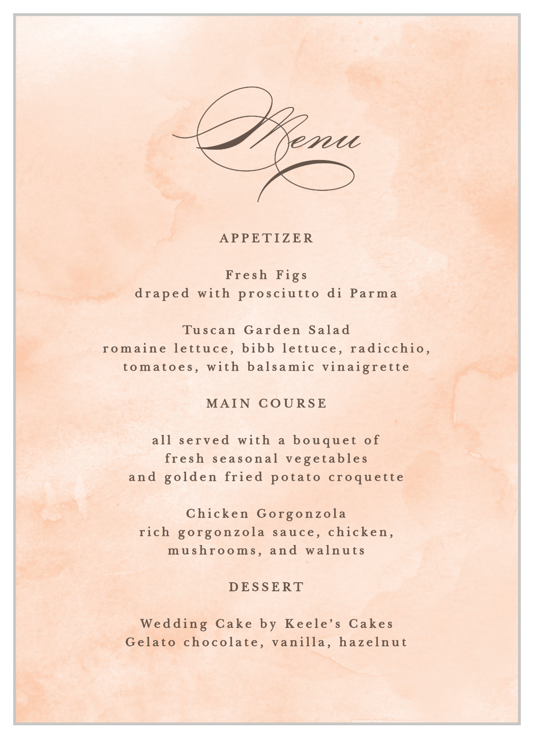 Have & to Hold Wedding Menus
