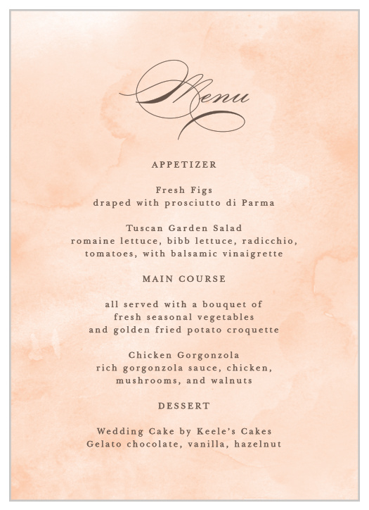 Have & to Hold Wedding Menus