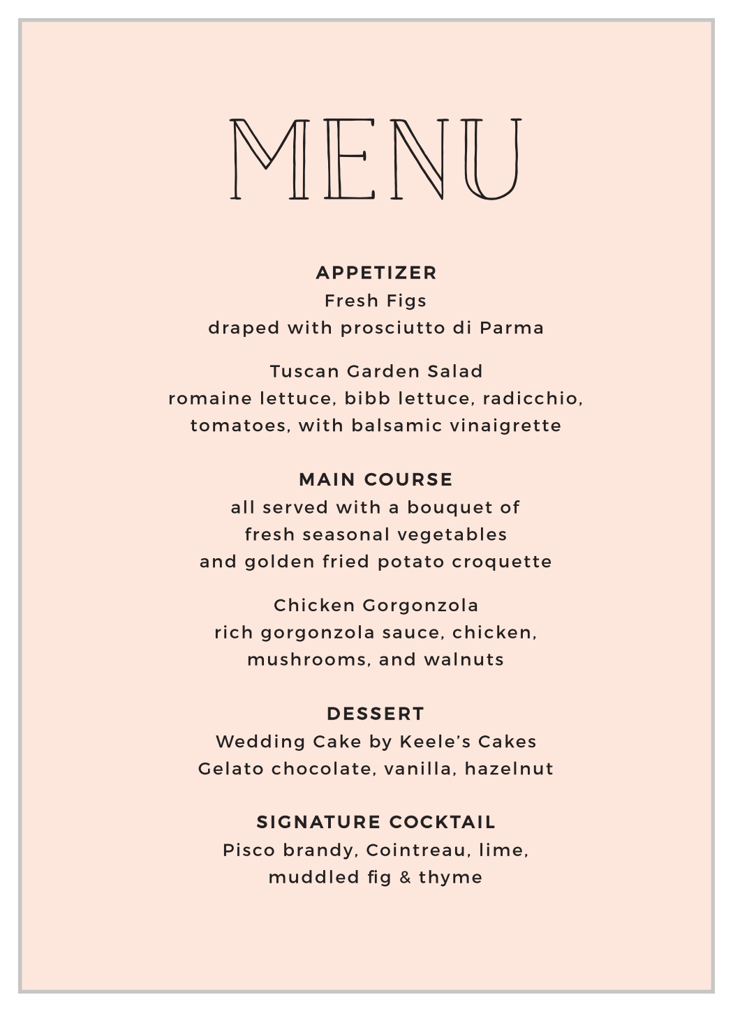 Photographic Love Wedding Menus